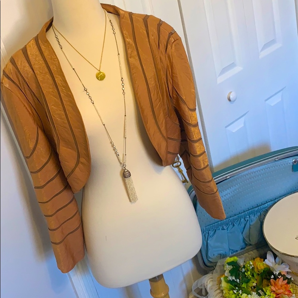 Ashro bolero in metallic copper